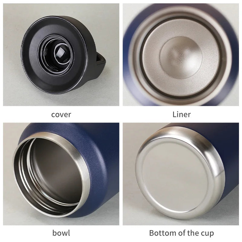 18/26/36oz 304 Stainless Steel Vacuum Flask, Large Capacity Insulated Water Bottle with Handle Lid 1pcs