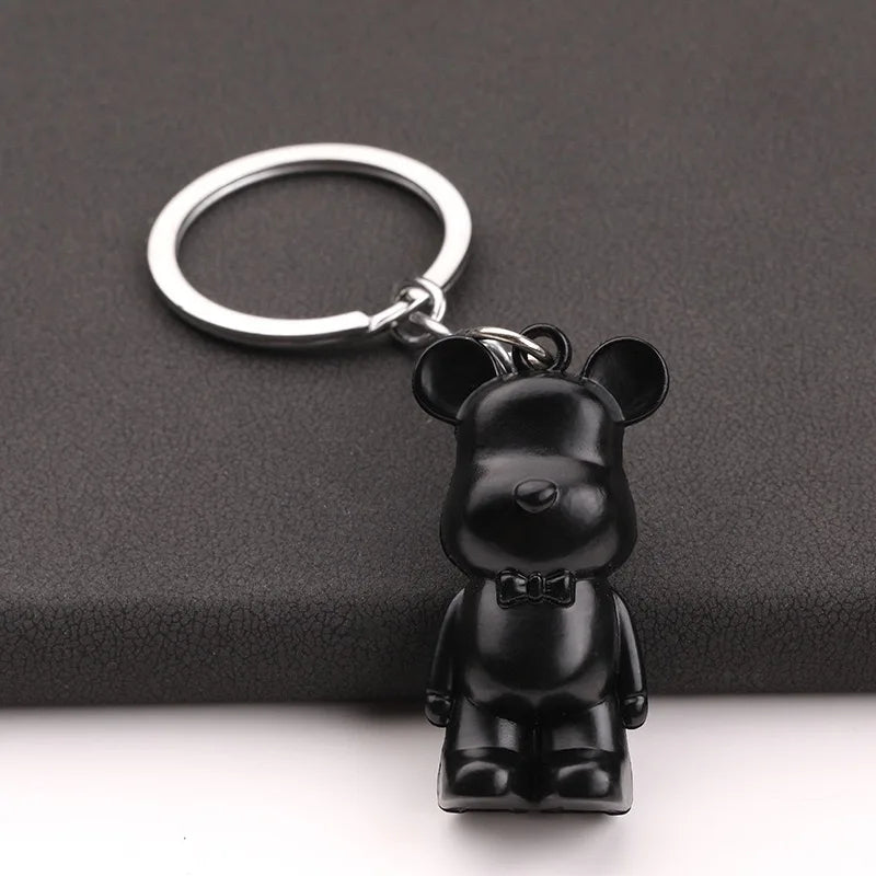 Cute Bear Pendant Keychain Unisex Protable Schoolbag Car Key Hanging Accessories Holiday Party Couple Best Friend Gift Keyholder
