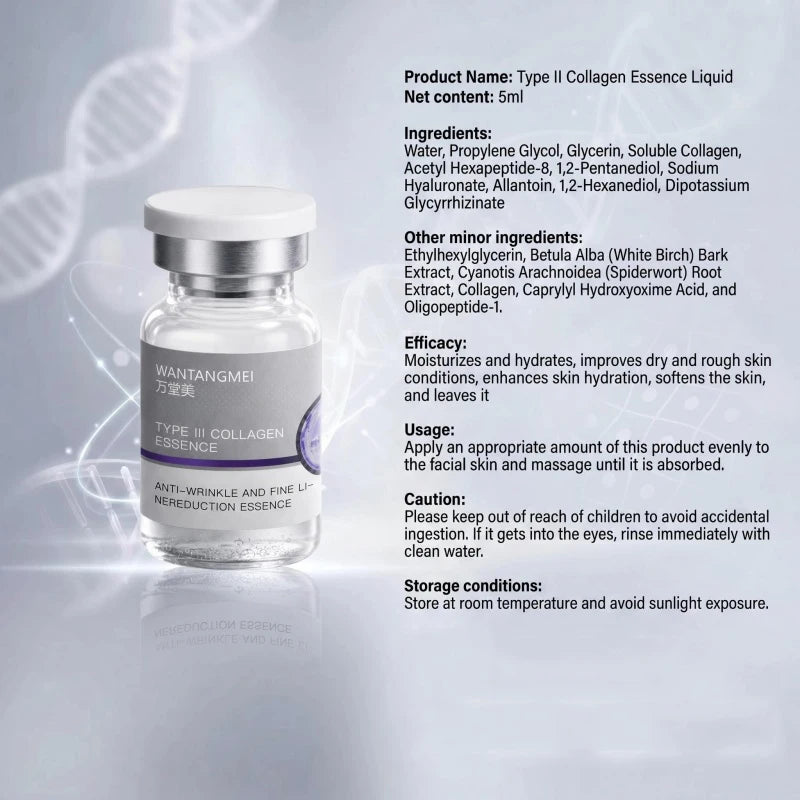 Type III Collagen Facial Firming Serum  Anti-Wrinkle Firming Lifting and Anti Aging Serum Brightening and Moisturizing Serum