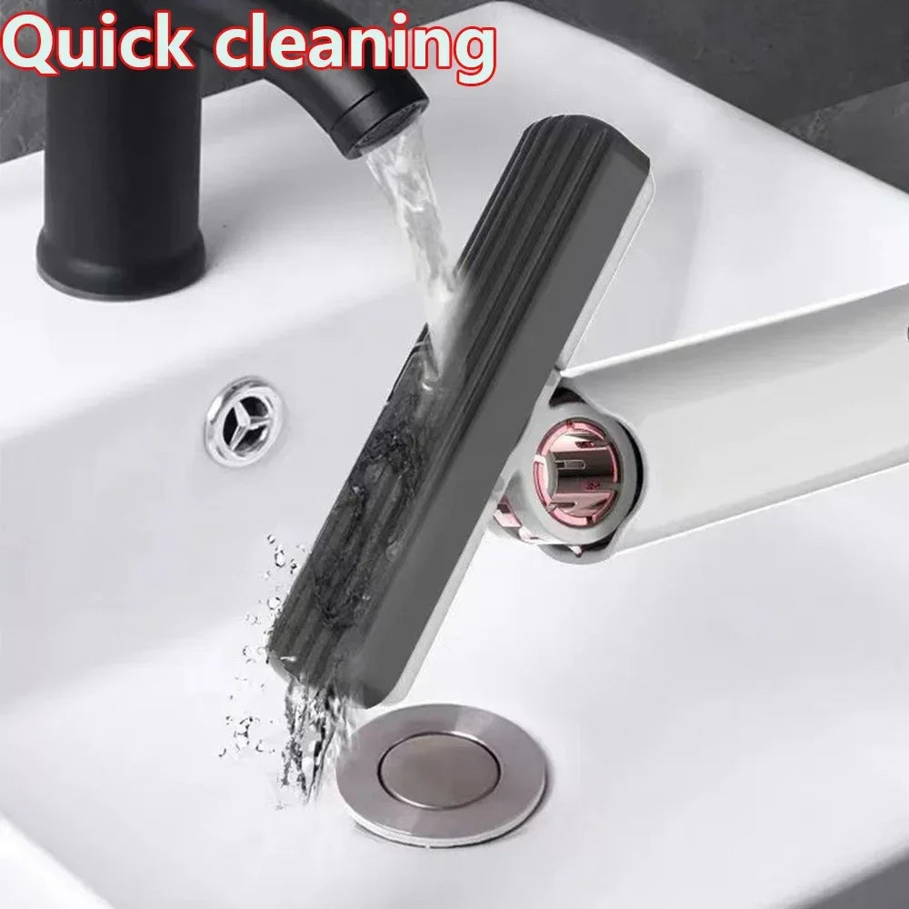 4/24Pcs Mini Squeeze Mop Mini Mop Desk Kitchen Car Clean Tools Mops with Self-squeezing Folding Home Cleaning Floor Washing Mops