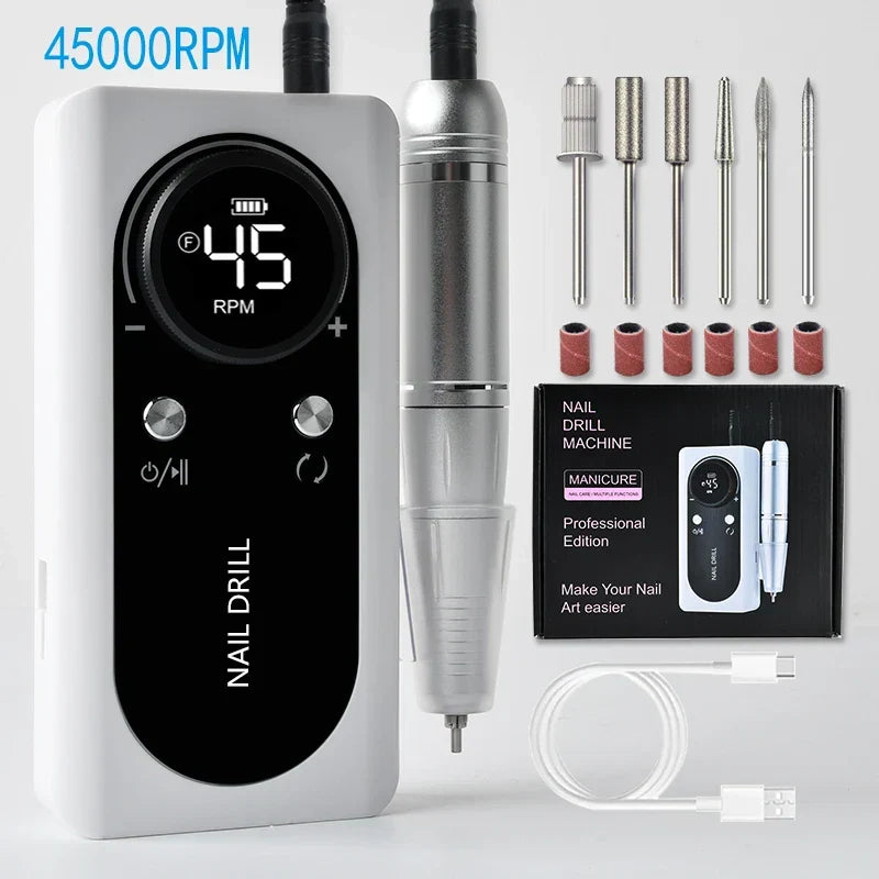 Rechargeable 45000RPM Electric Nail Drill