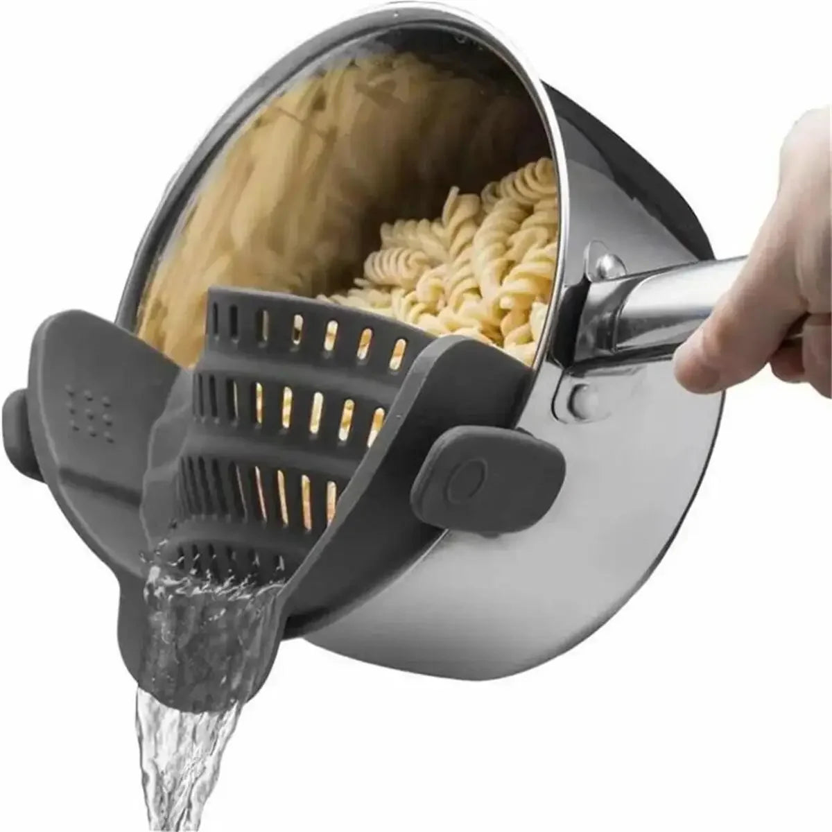 Silicone Clip Pot Strainer Anti Spill Water Drain Filter Adjust Design Pots Pans Bowls Perfect Straining Cooking Helper 1PC