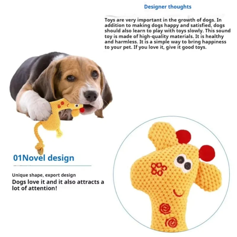 Plush Bone Dog Squeaky Toy Puppy Teething Molar Chew Toy Squeaker Interactive Training Play Toy Pet Daily Care Accessories