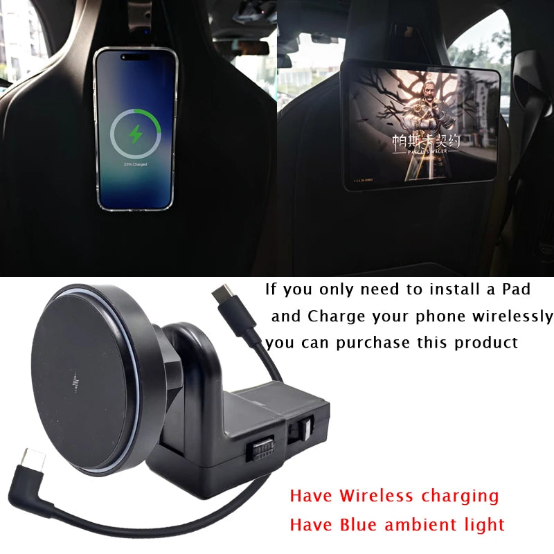 For BMW X7 X6 X5 X3 I5 I7 IX 2023 2024 2025 Car Wireless Charger Seat Pad Phone Magnetic LED Holder Stand Trim Accessories