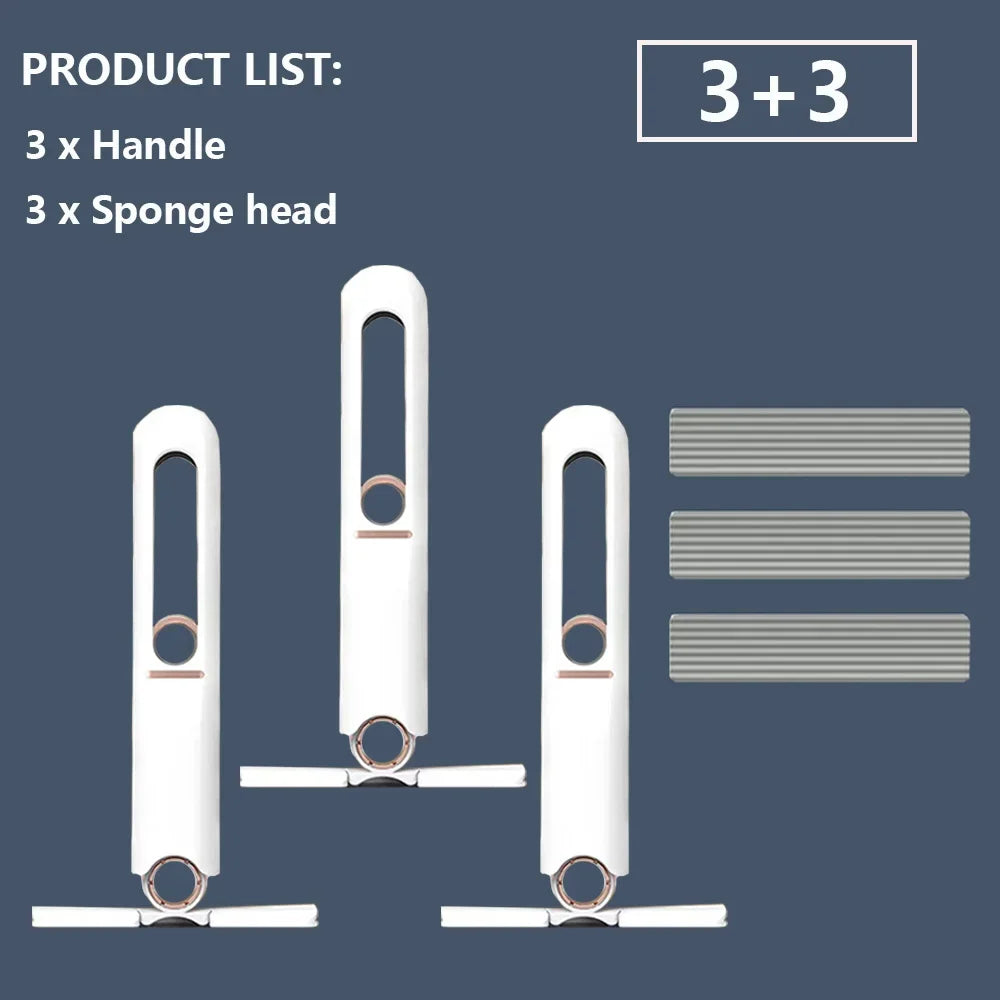 4/24Pcs Mini Squeeze Mop Mini Mop Desk Kitchen Car Clean Tools Mops with Self-squeezing Folding Home Cleaning Floor Washing Mops