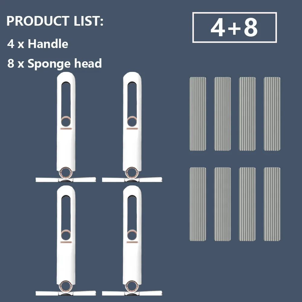 4/24Pcs Mini Squeeze Mop Mini Mop Desk Kitchen Car Clean Tools Mops with Self-squeezing Folding Home Cleaning Floor Washing Mops