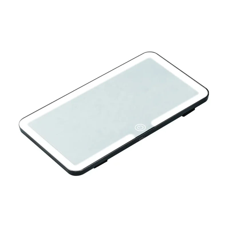 Universal Car Sun Visor Makeup Mirror with LED Fill Light, Rechargeable HD Vanity Mirror, Portable Car Interior Cosmetic Mirror