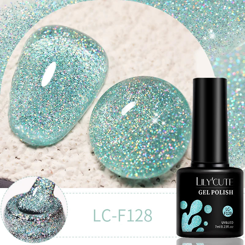 LILYCUTE 7ml 9D Cat Magnetic Gel Nail Polish Iridescent Magnet Semi