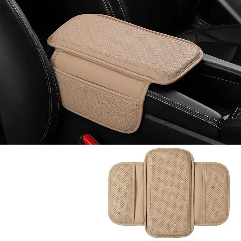 Universal Car Arm Rest Cushion PU Leather Breathable Center Console Box Cover Anti Scratch Armrest Box Protector Cover