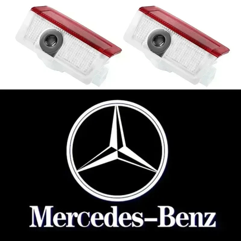 2Pcs LED Light Car Door Projector Lamps Accessories for Mercedes Benz AMG A B C M ML GLA GLS E Class W176 W205 W166 W246 W212