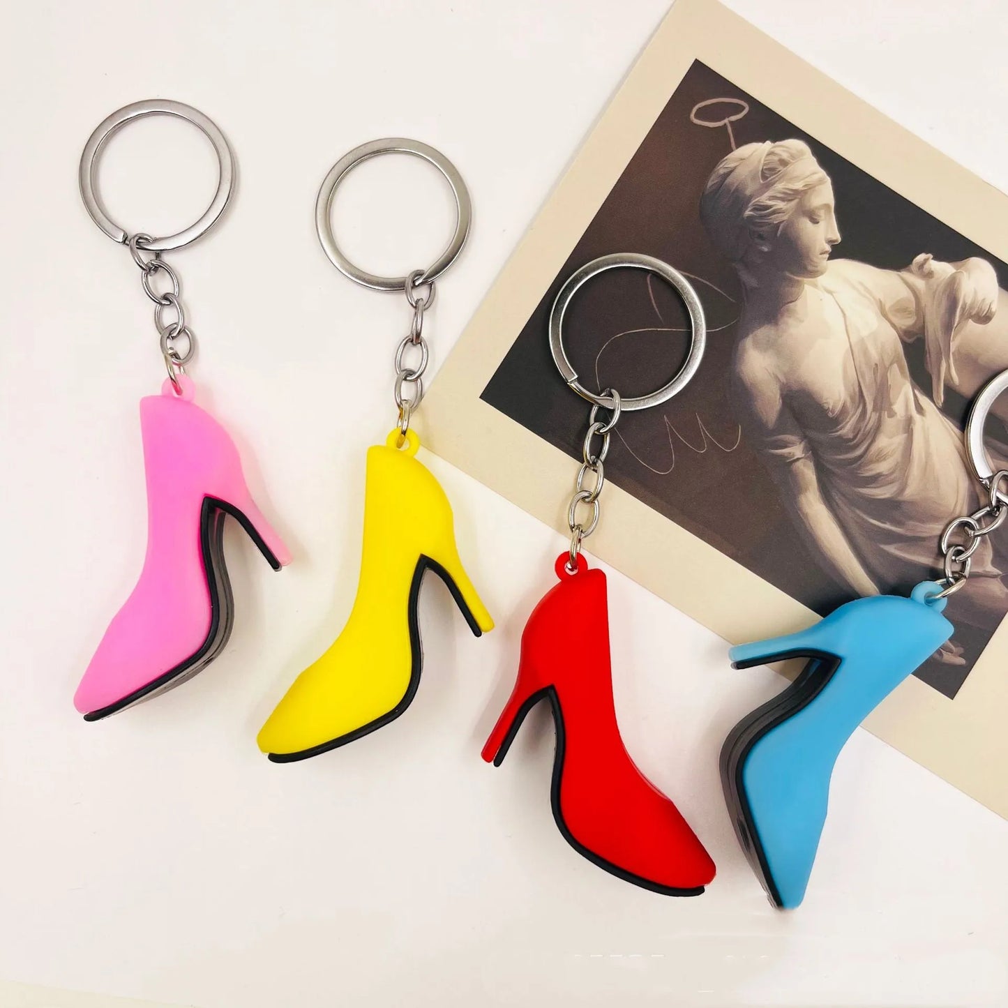 1PCS Cute cartoon keychain high heel key ring chain bag pendant car pendant For Women Jewelry  YS-253