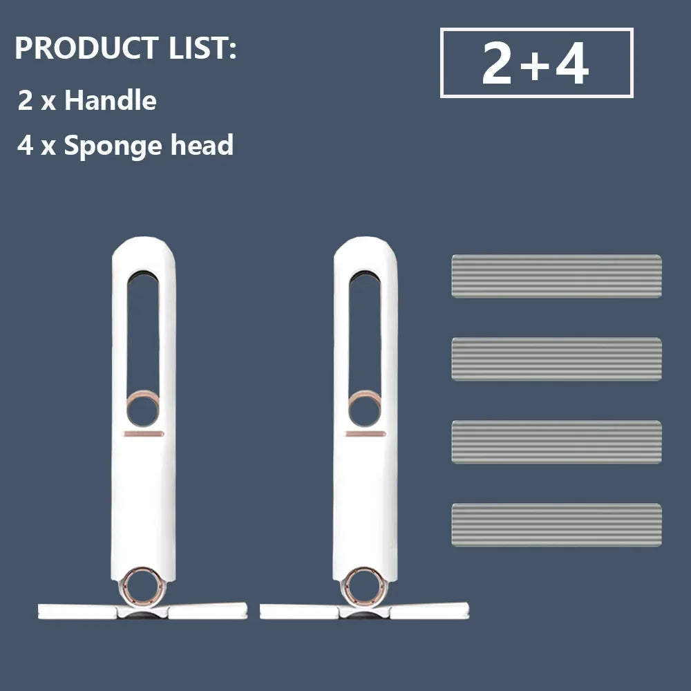 4/24Pcs Mini Squeeze Mop Mini Mop Desk Kitchen Car Clean Tools Mops with Self-squeezing Folding Home Cleaning Floor Washing Mops