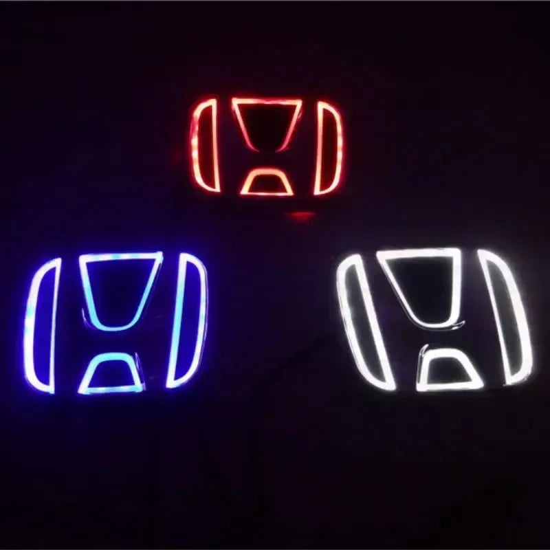 5D Car Rear LED Emblem Light Badge Sticker for Honda Logo Fit Civic Accord Odyssey Pilot CRV XRV City Auto Decals Accessories