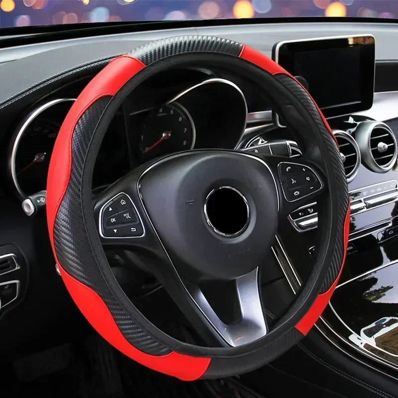 Universal 37-38.5cm Car Steering Wheel Cover Microfiber Leather Soft Anti-Slip Steering Wheel Protection Auto Accessories Amagi
