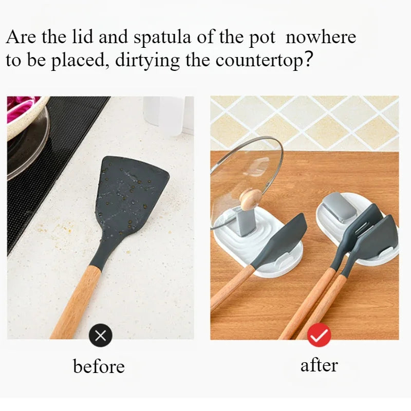 1pcs Polychrome Foldable Nordic Style Pot Holder Lid Shovel Storage Rack Practical Multifunctional Utensils for Kitchen Supplies