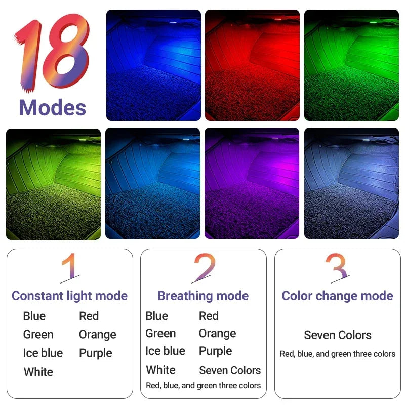 For Seat Leon Ibiza Ateca Toledo 2013~2025 Car Footwell Lights Kit Touch LED Lamps Interior Ambient Atmosphere Light Accessories