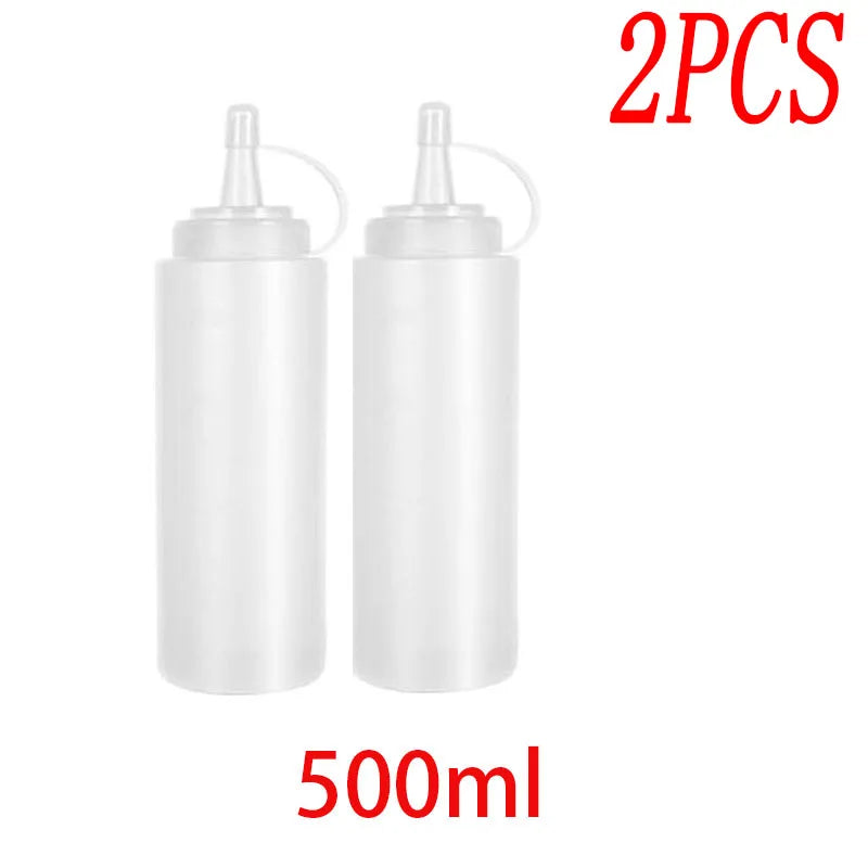 Large Squeeze Condiment Bottles with Nozzles Ketchup BBQ Sauces Olive Oil Bottle Dispenser Squeeze Sauce Bottle Kitchen Gadget