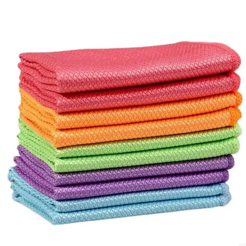 Multipurpose Wire Cloth Microfiber Fish Scales Cleaning Cloth 10Pcs for Shines On Glassware and Steel B95B