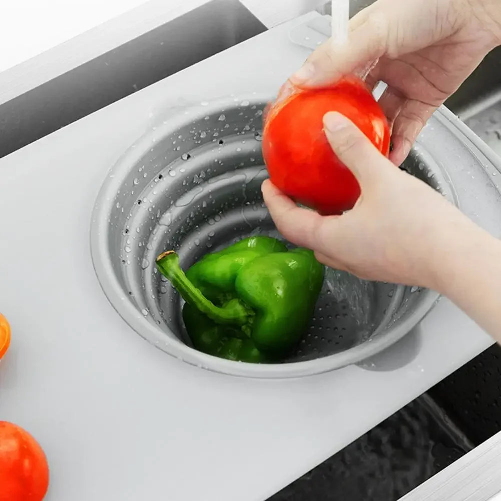 Innovative Multi-Functional 3 in 1 Chopping Board, Detachable Folding Drain Basket, Sink Cutting, Kitchen Tools