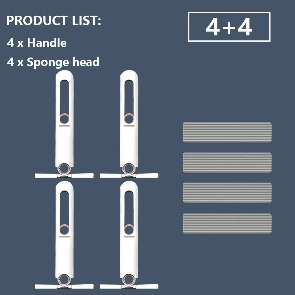 4/24Pcs Mini Squeeze Mop Mini Mop Desk Kitchen Car Clean Tools Mops with Self-squeezing Folding Home Cleaning Floor Washing Mops