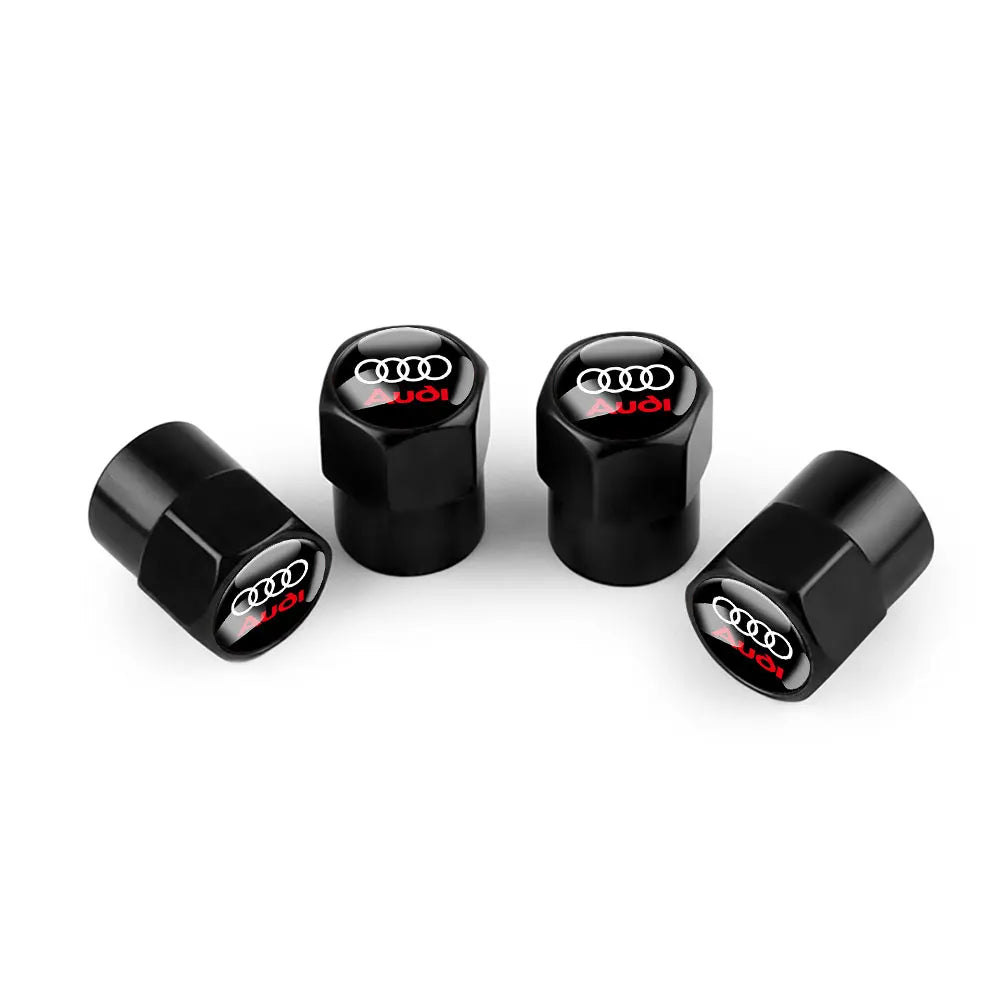 4pcs 3D Metal Car Wheel Tire Valve Air Stem Cap Covers for Audi A3 B5 B6 B7 B8 B9 8P 8V 8L A5 A4 C6 A6 RS Sline Q5 Q3 Q7 Quattro