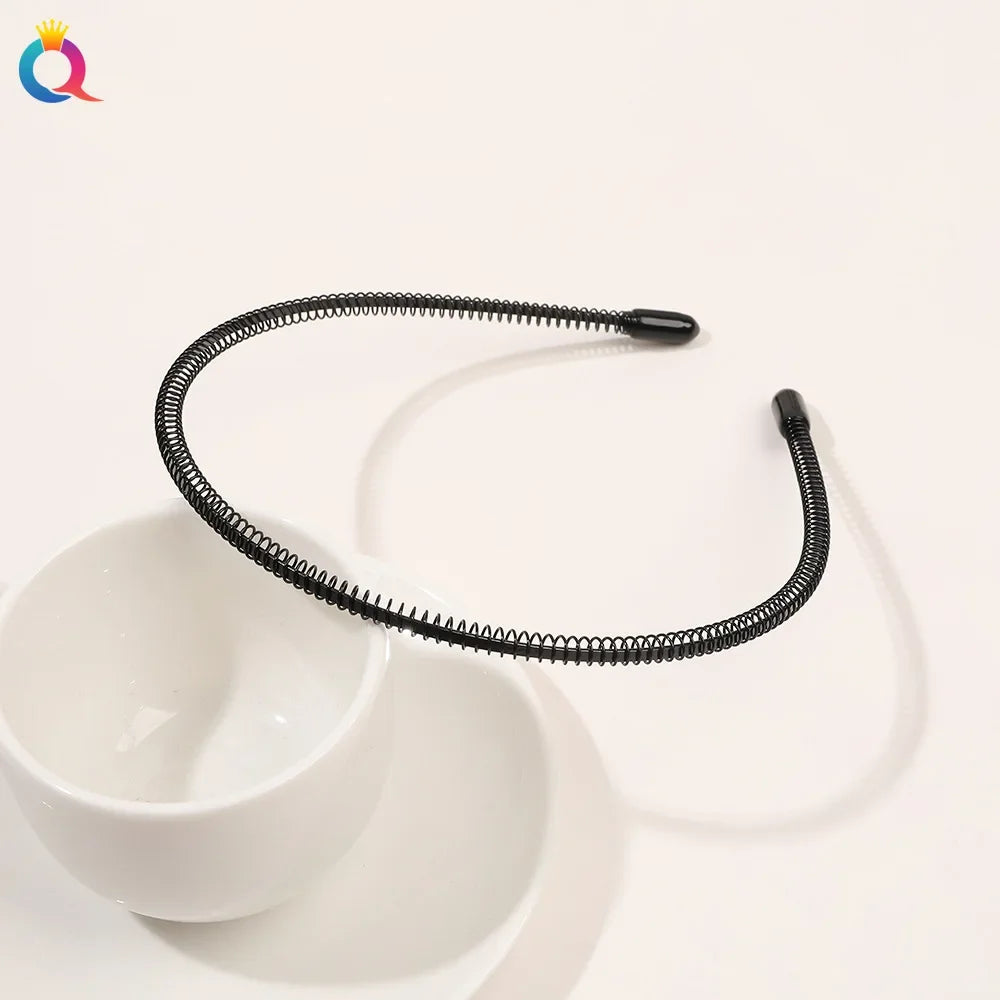 Fashion Metal Hair Band for Men Women Unisex Black Wavy Hair Head Hoop Band Sports Headband Hairband Hair Accessories Gifts