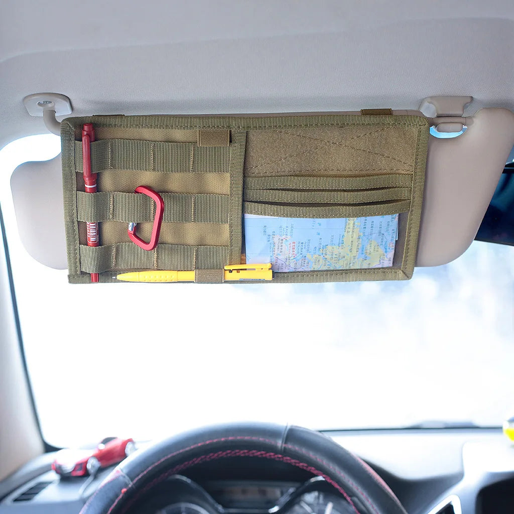 Tactical Army Hunting Universal Car Auto Visor Organizer Holder Case for Car Accessories Sun Visor Molle Organizador Bag Pouch