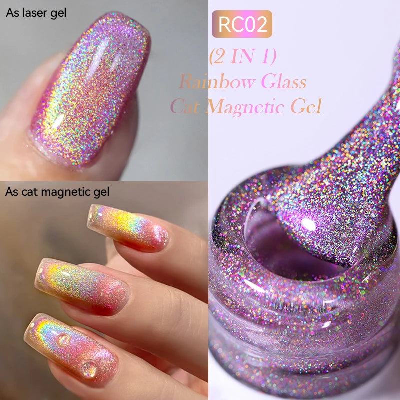LILYCUTE 7ml 9D Cat Magnetic Gel Nail Polish Iridescent Magnet Semi