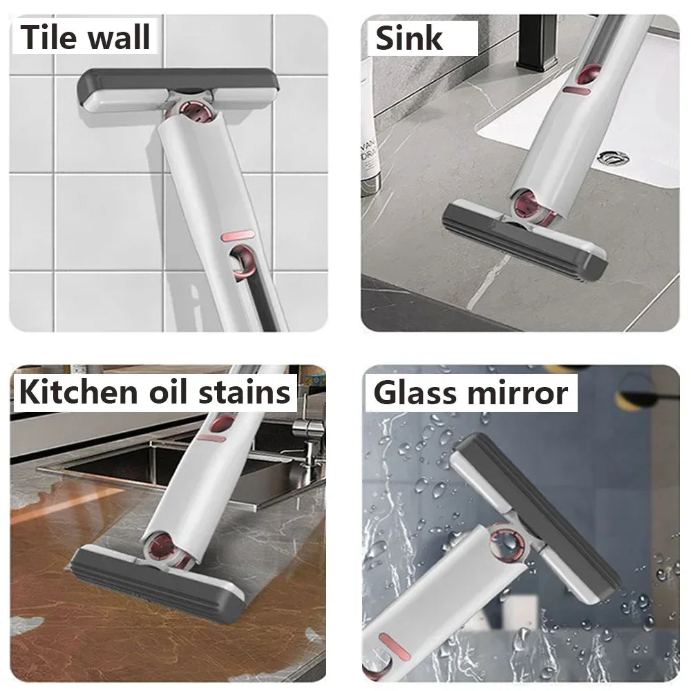 4/24Pcs Mini Squeeze Mop Mini Mop Desk Kitchen Car Clean Tools Mops with Self-squeezing Folding Home Cleaning Floor Washing Mops