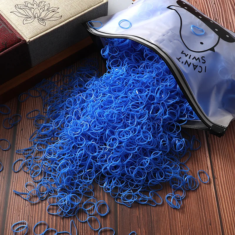 1000/2000pcs Girls Colorful Disposable Rubber Elastic Hair Band Ties Children Ponytail Holder Bands Kid Hair Accessories Leagues