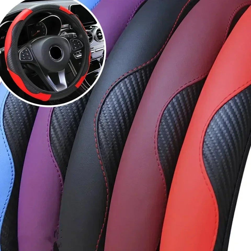 Universal 37-38.5cm Car Steering Wheel Cover Microfiber Leather Soft Anti-Slip Steering Wheel Protection Auto Accessories Amagi