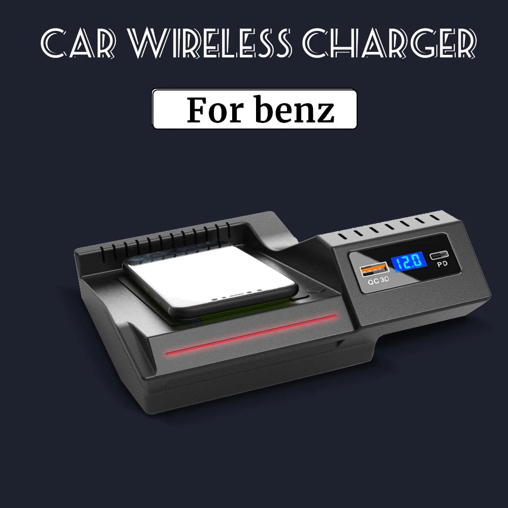 Car Wireless Charger For Mercedes Benz W205 X253 C43 C63 GL C43 Phone Holder TYPE-C Fast Charging Car Interior Tuning