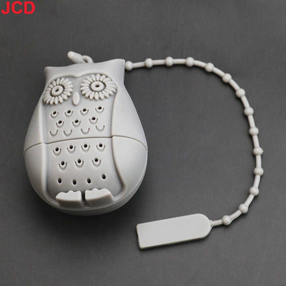 Silicone Strawberry+Lemon Loose Cute Owl Tea Leaf Strainer Herbal Spice Infuser Filter Diffuser Tea bag tea maker tea infuser ﻿