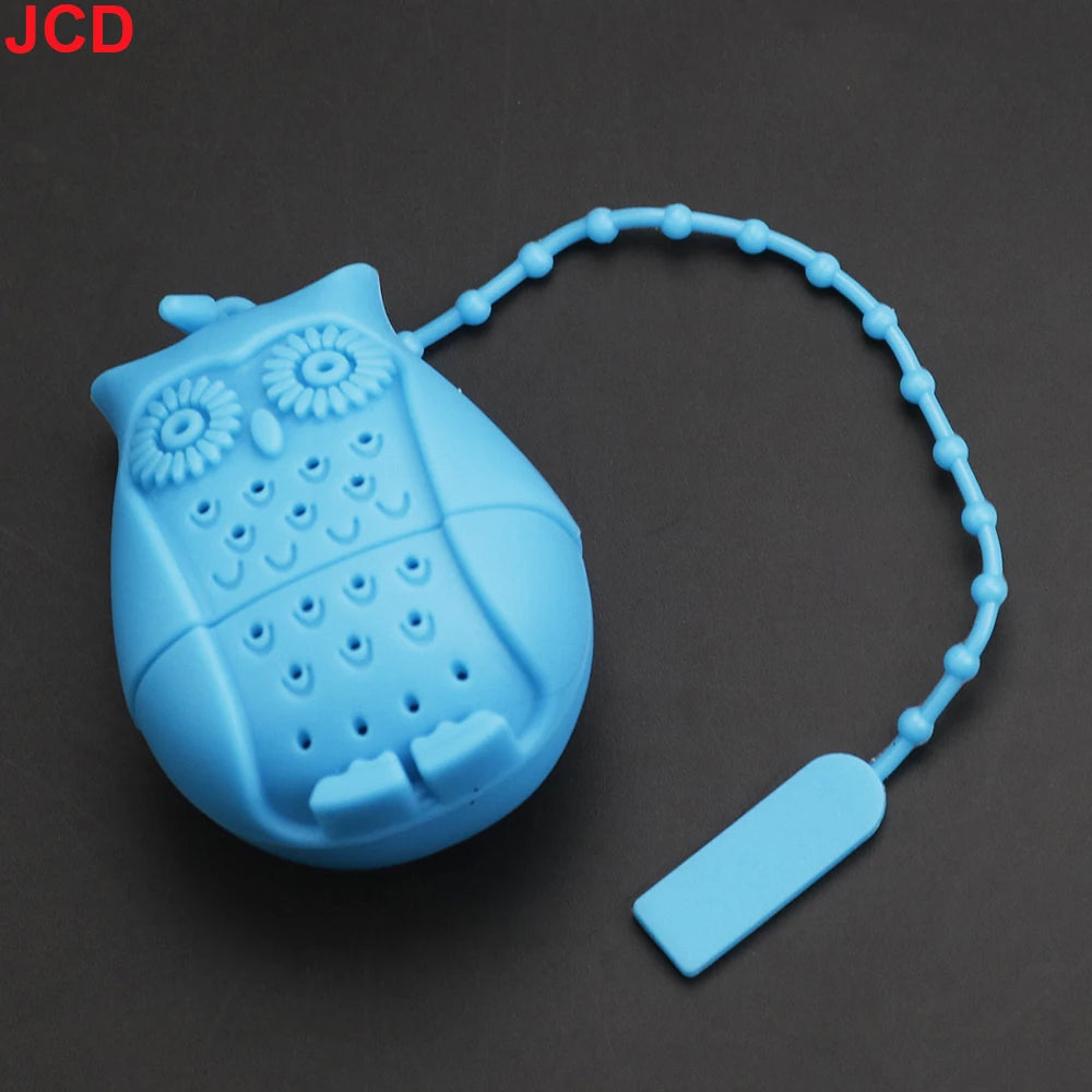Silicone Strawberry+Lemon Loose Cute Owl Tea Leaf Strainer Herbal Spice Infuser Filter Diffuser Tea bag tea maker tea infuser ﻿