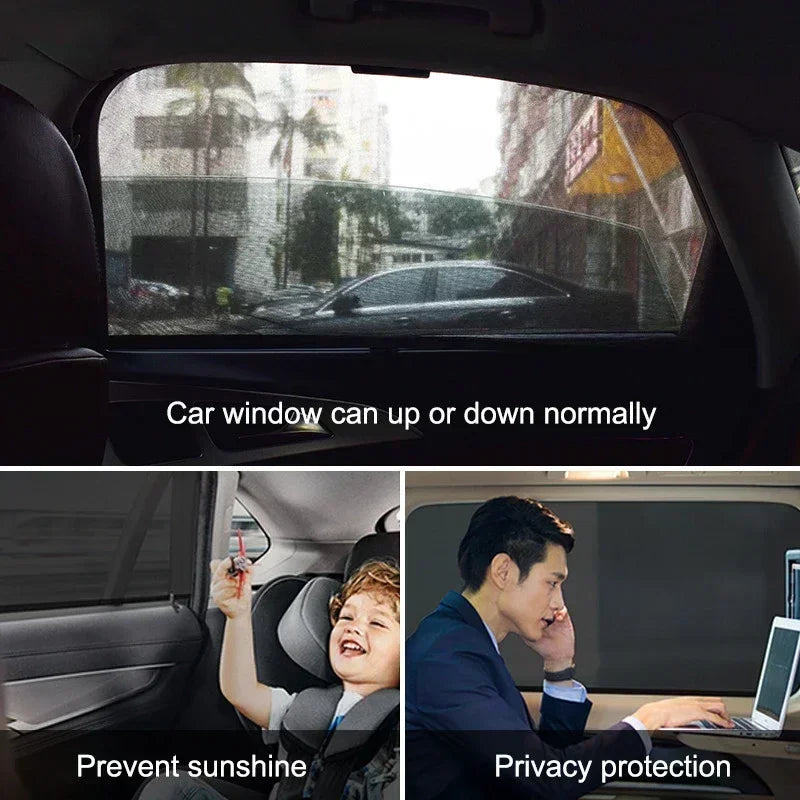 Car Sunshade Curtains Universal Side Window Shades SUV Curtains Protection Repellent Mosquito Mesh Net Sunshade Auto Accessories
