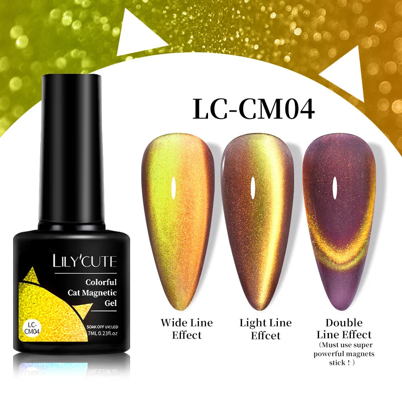 LILYCUTE 7ml 9D Cat Magnetic Gel Nail Polish Iridescent Magnet Semi