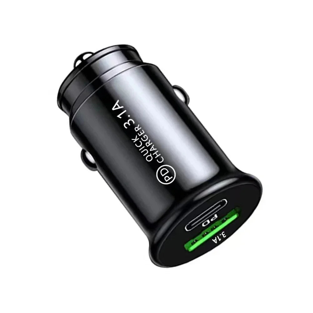 20w Qc3.0 Car Charger Fast Charging Car Lighter Type C Mobile Phone Charge For Xiaomi Iphone For Phone Charge Pd Slot