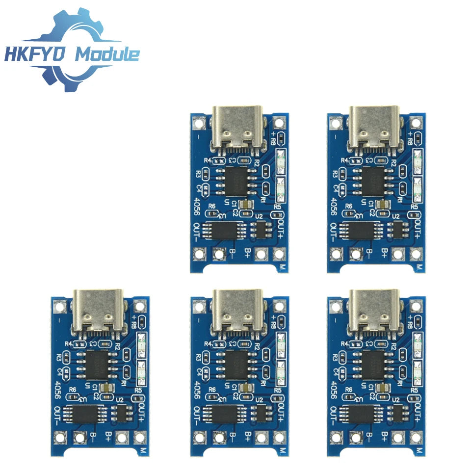 1-100PCS TP4056 Type-C 1A Lithium Battery Charger Module – 5V for 18650 Li-ion with Dual Protection, USB-C Charging Board