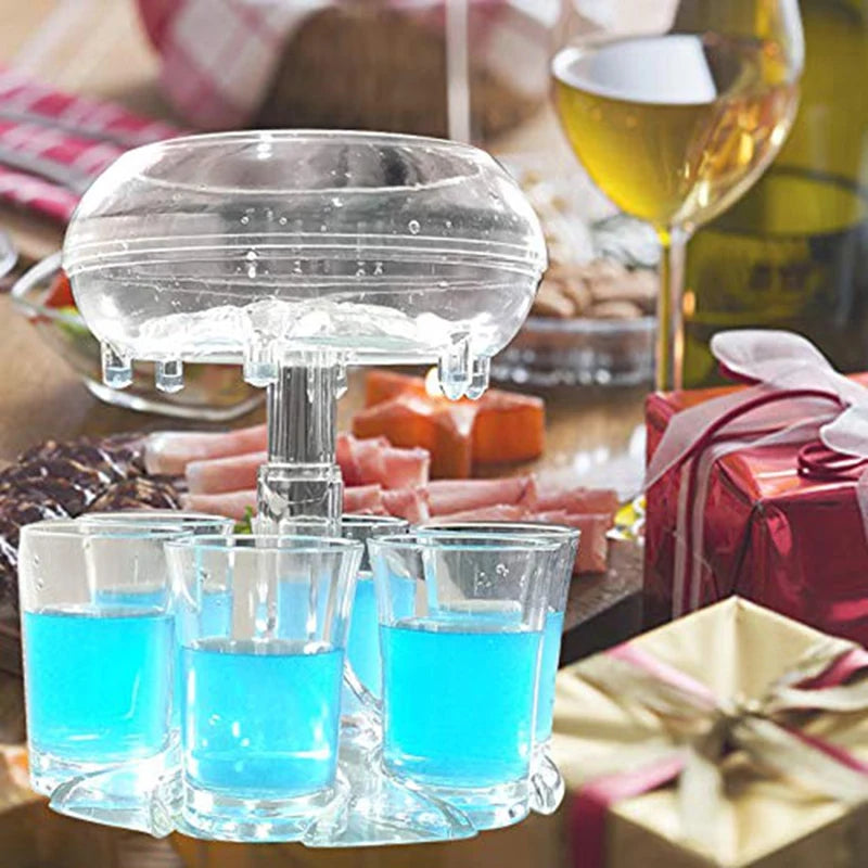 BAAG-6 Cups Glass Dispenser And Holder,Cups Dispenser For Filling Liquids,Multiple 6 Cups Dispenser,Bar Cups Dispenser