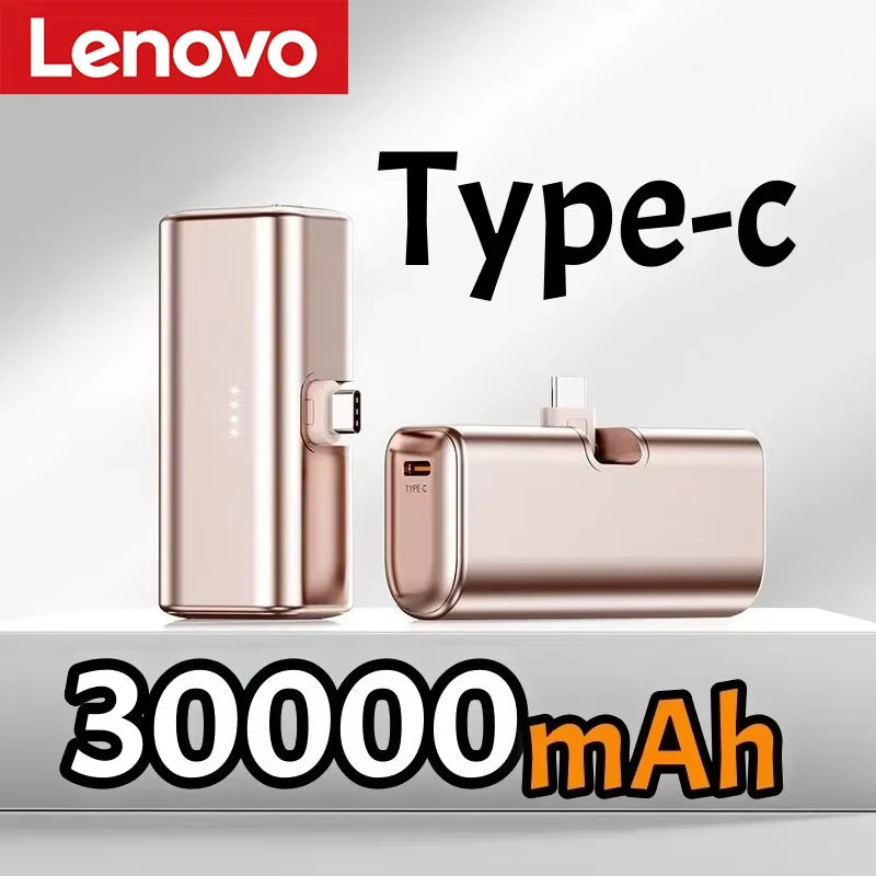 Lenovo 225W Fast Charging USB C Power Bank 500000mAh Mini Portable Charger for iPhone 15 16 Android Devices Travel Battery Pack