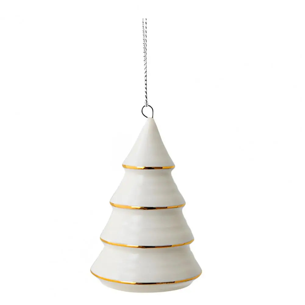 Mini Christmas Tree Pendant Ceramic Xmas Tree Hanging Ornaments Nostalgic Mini Trees For Holiday Home Decoration