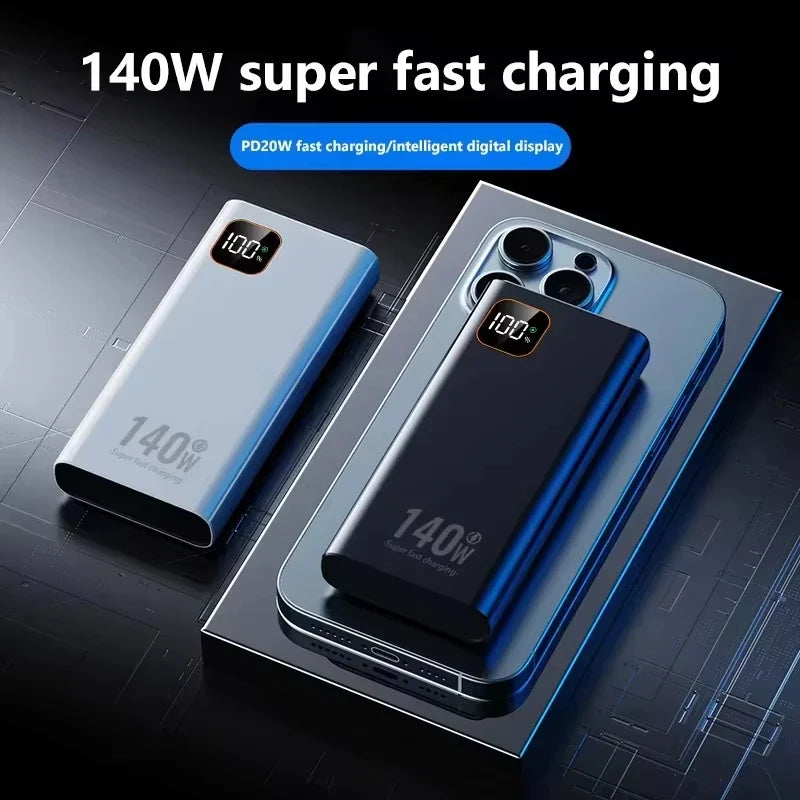 Lenovo 140W Super Fast Charging Ultra Capacity Portable Charger Power Bank 2027 500000mAh CCC For IPhone Samsung