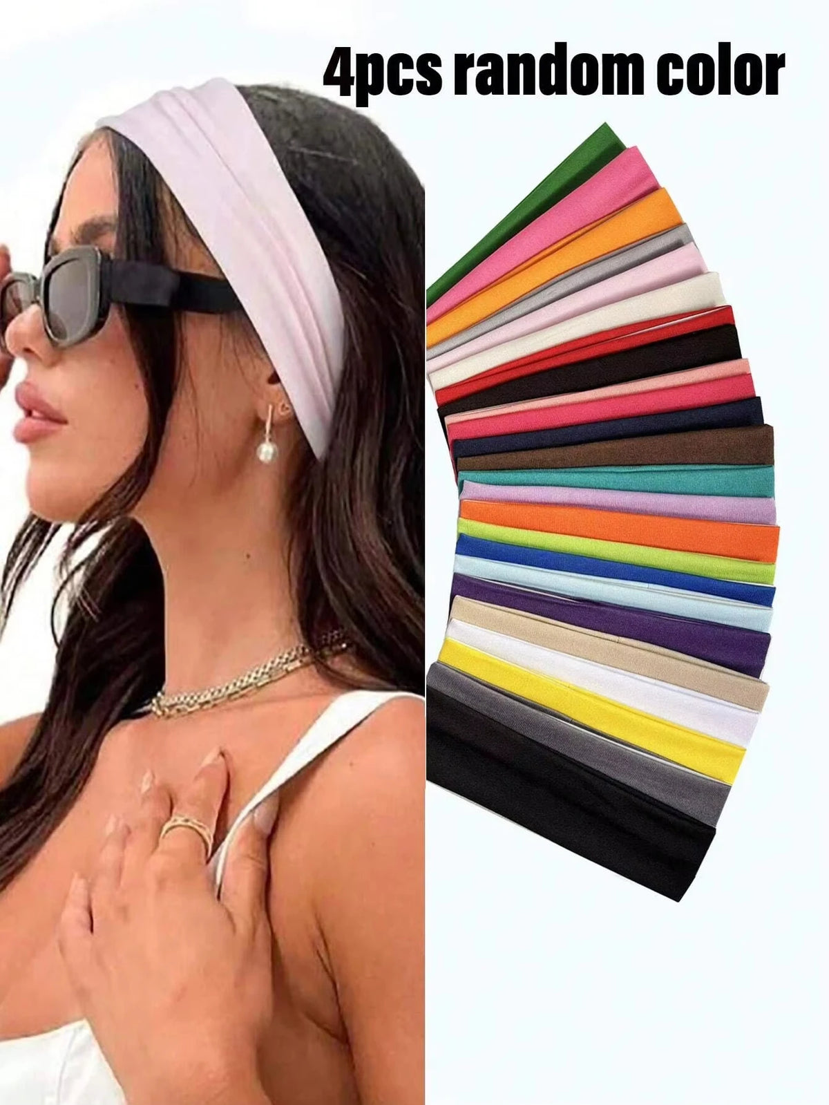 Random style anti slip headband for women's fashion sports headband, soft fabric elastic headband, suitable for wearing during exercise, yoga, and running, women's hair accessories