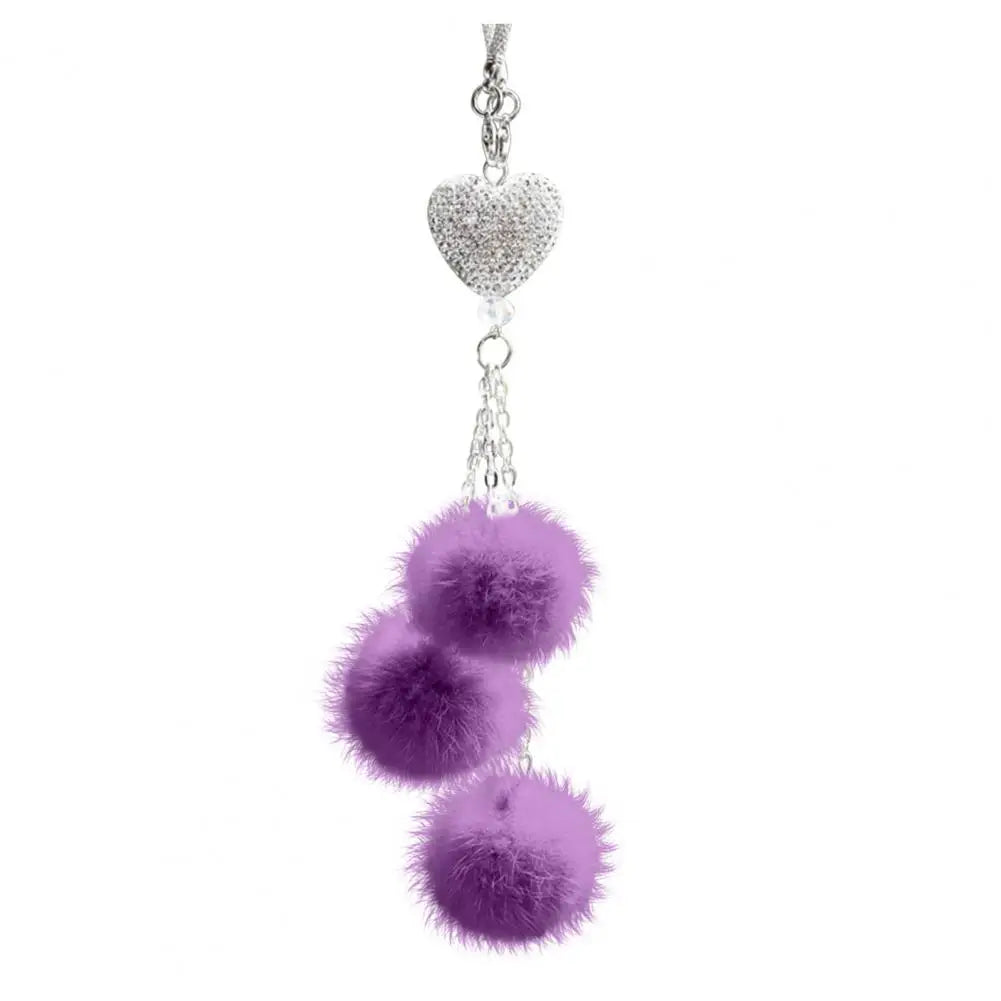 Fashion Diamond Car Accessorie Bling Hairball Pendant Auto Rearview Mirror Pendant Birthday Gift Auto Decoraction Ornaments