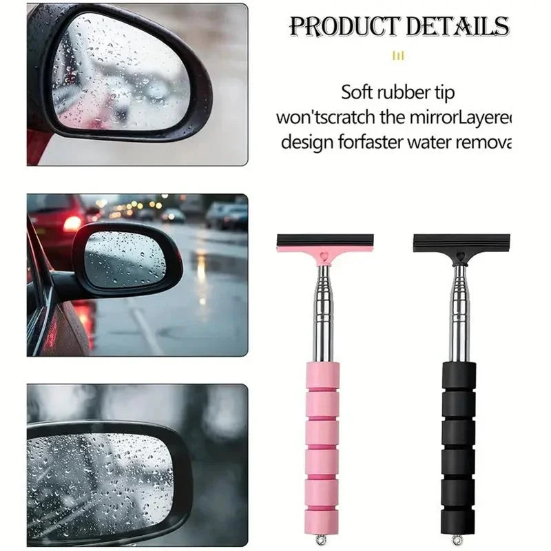 vvocci Wiper Auto Extendable Car Window Cleaning Car Glass Cleaning Tools Brush Rearview Mirror Rearview Wiper Stainless Steel