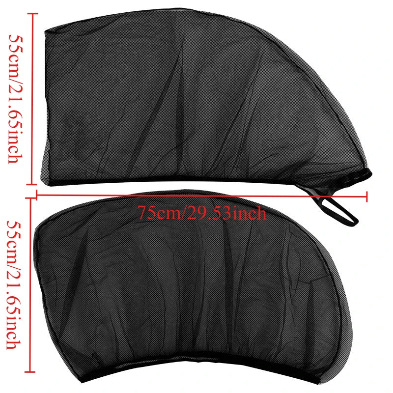 2pcs Car Window Mosquito Net Sunshade UV Protect Shield Mesh Prevent Mosquito Sunshine Privacy Protection Foldable Curtain