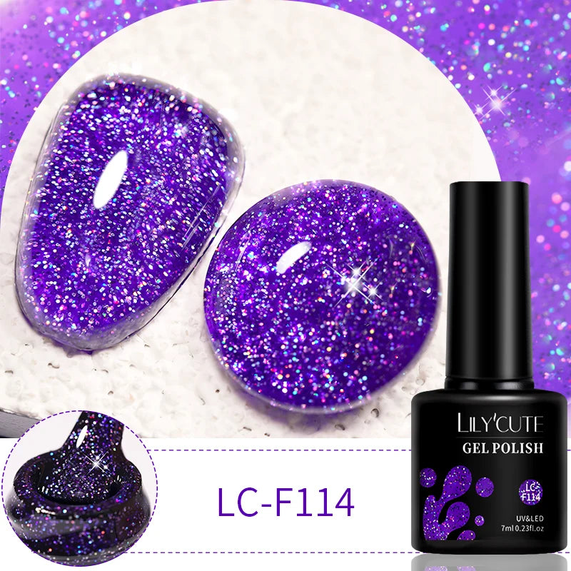 LILYCUTE 7ml 9D Cat Magnetic Gel Nail Polish Iridescent Magnet Semi