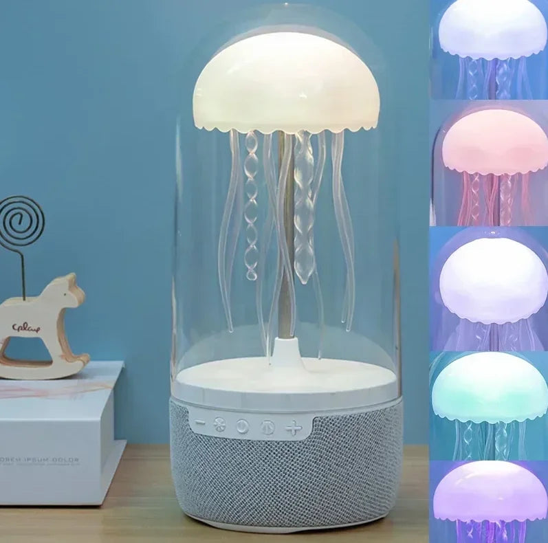 Creative Colorful Jellyfish Lamp Bluetooth Speaker HiFi Stereo 1800mAh Sports Jellyfish speaker with Lights for Office Home