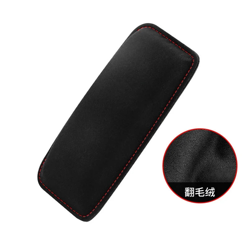 Comfortable Suede Car Pillow, Memory Foam Leg Pad for Auto Seat, Elastic Headrest Cushion Knee Support