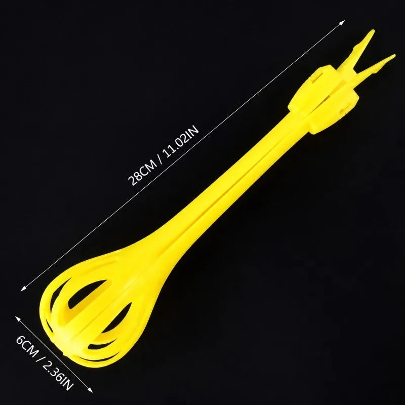 3 in 1 Multifunctional Egg Beater Whisk, Manual Baking Tool with Food Clip and Noodle Clip